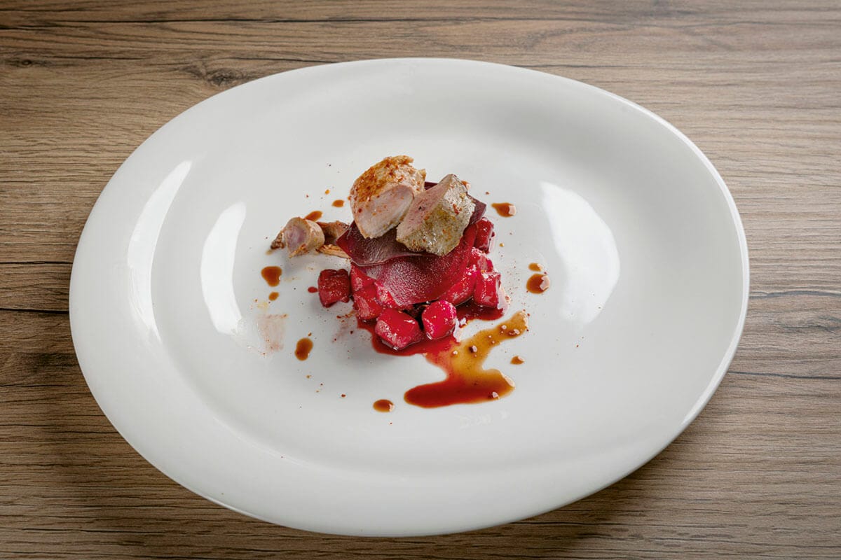 Rudolf Achenbach Preis 2025 Gewinnergericht Kaninchen mit Rote Bete, Harissa und Pariser Gnocchi
